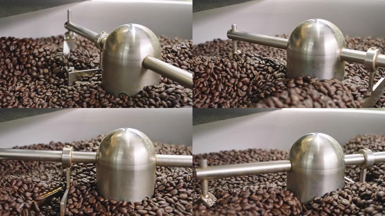 生咖啡豆搅拌咖啡加工