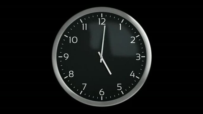 经典挂钟。每分钟1帧。可循环。黑色。