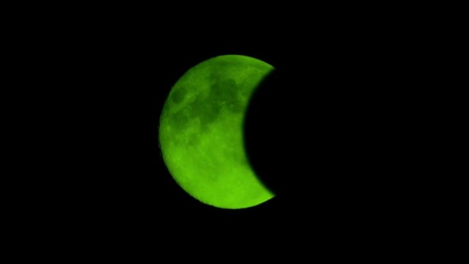 可怕的绿色月亮的日食