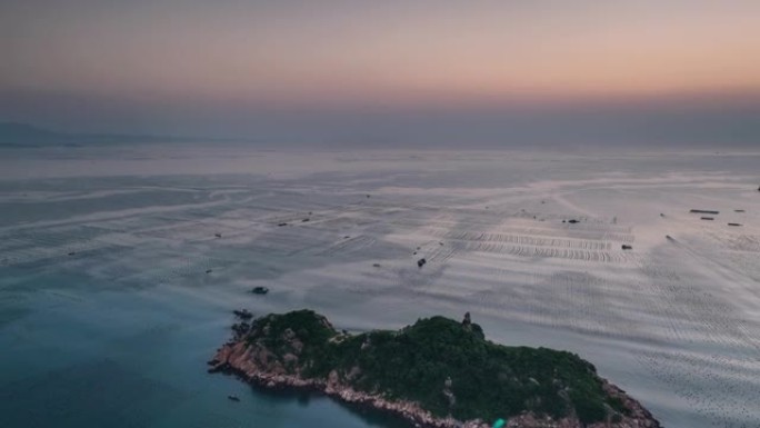 广东岛美丽的日出海岛岛屿礁石