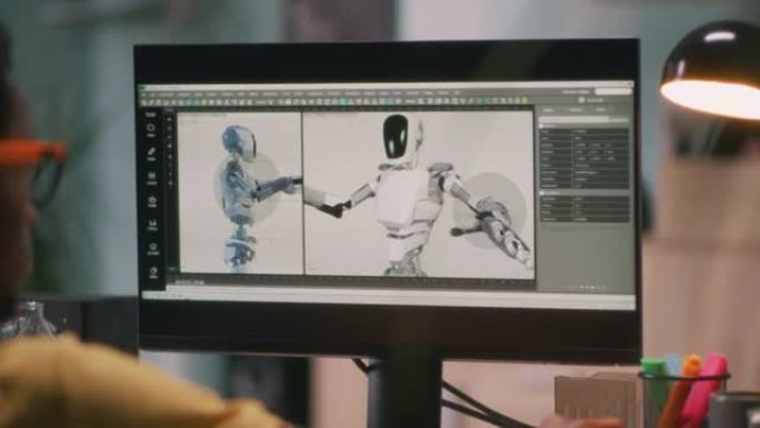 黑人渲染3D机器人视频