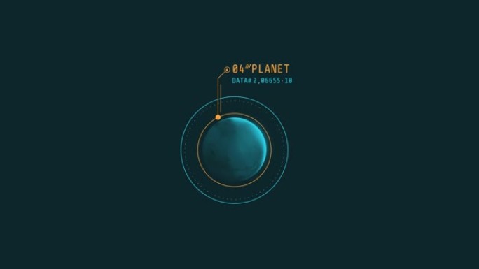 圆形HUD元素中行星的循环动画。