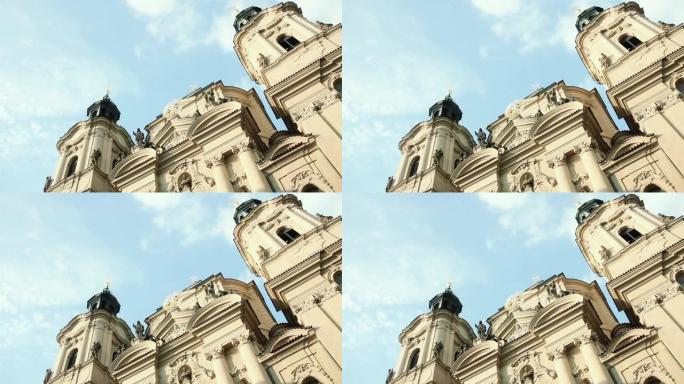 中欧捷克共和国布拉格老城广场的圣尼古拉斯教堂。