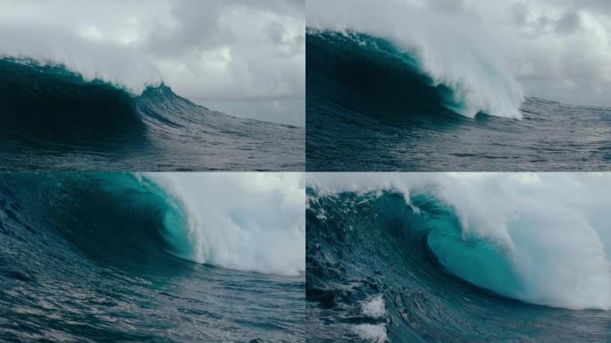 强大的海浪实拍巨浪大浪滔天翻滚澎湃