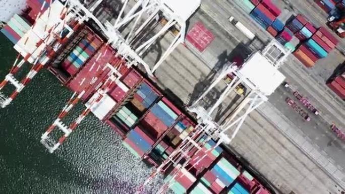 鸟瞰集装箱船国际贸易进出口世界经济