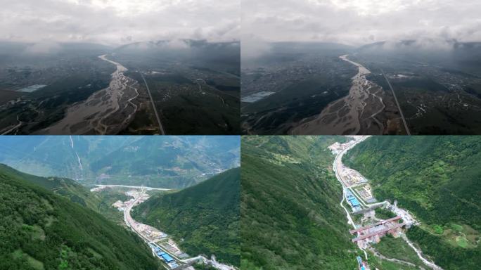 远处的河流，河流，航拍，大远景4K