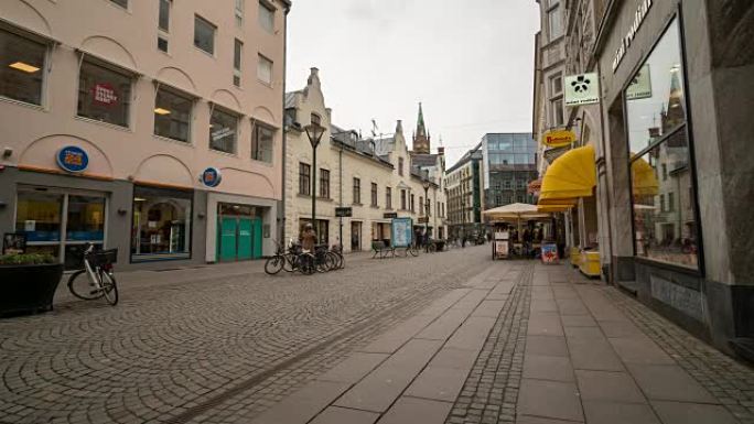 马尔默市中心小广场Lilla Torg瑞典的延时