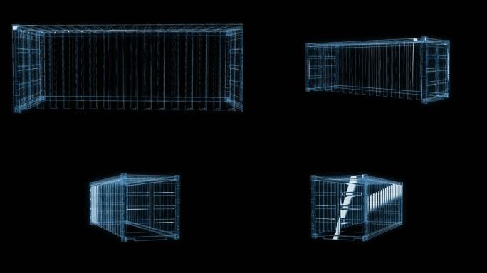 集装箱透视全息通道素材