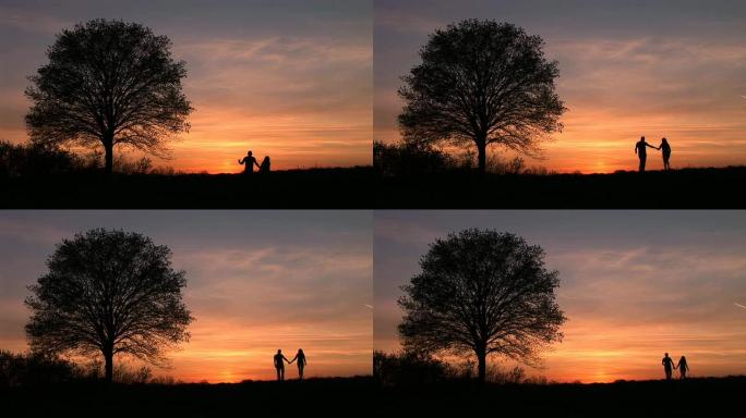 高清: 日落时分的情侣