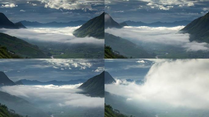 越南萨帕迷雾山4k延时。
