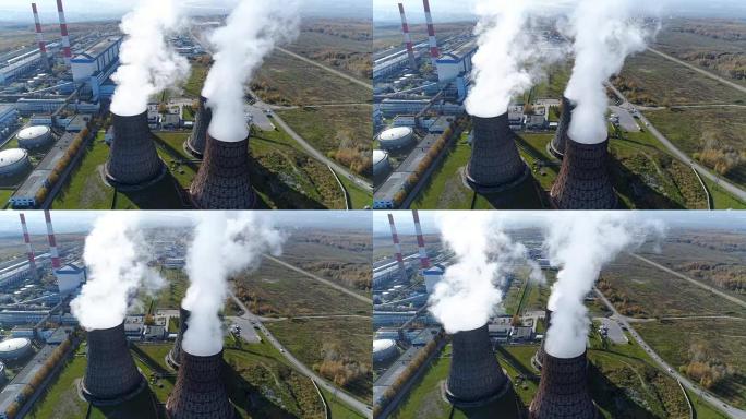 排放烟雾污染环境的俯视图