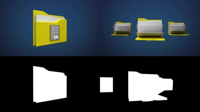 访问计算机文件安全动画，输入密码，打开文件夹