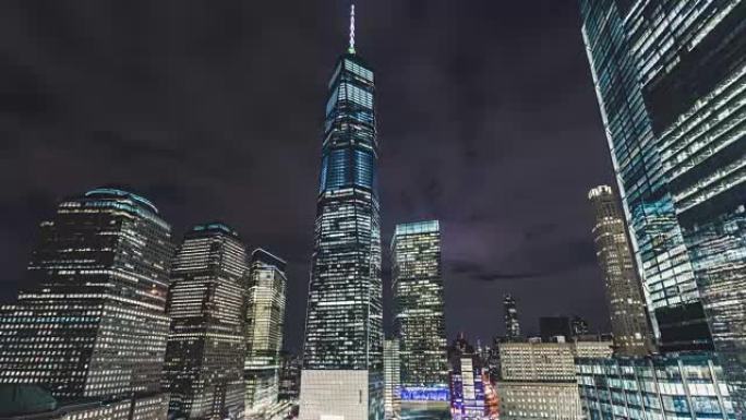 美国纽约曼哈顿市中心和世界贸易中心一号楼