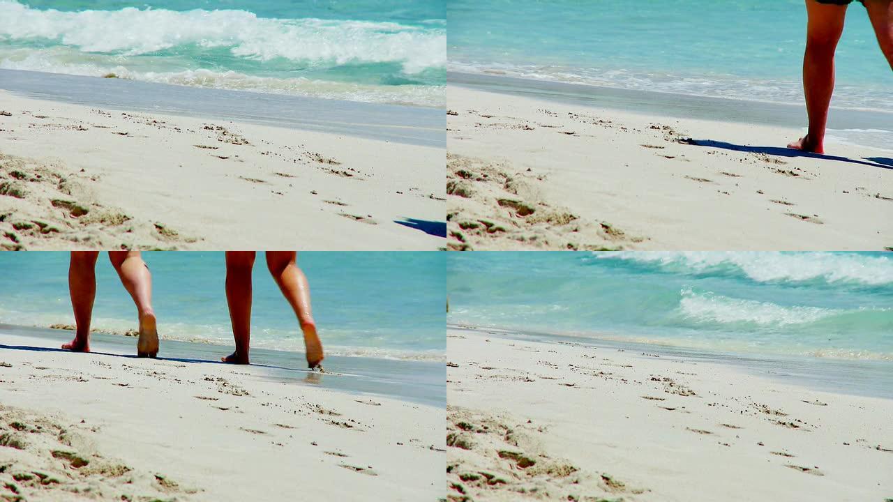 沙滩上的足迹-全高清