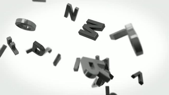 字母表字母背景循环-黑白（全高清）