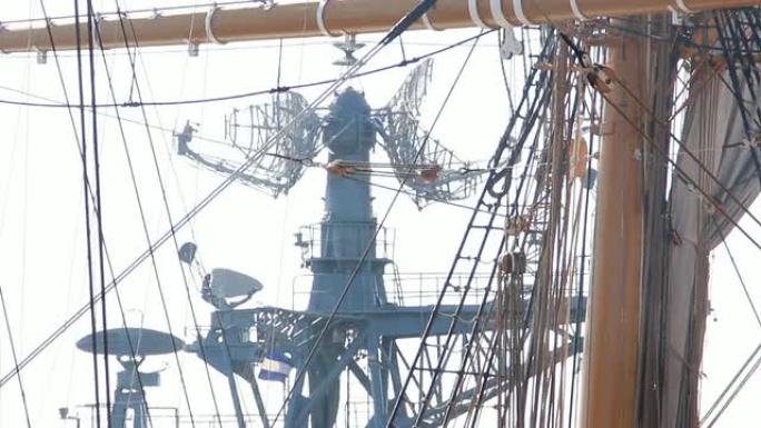 桅杆和雷达信号接受传输接收5G信号塔