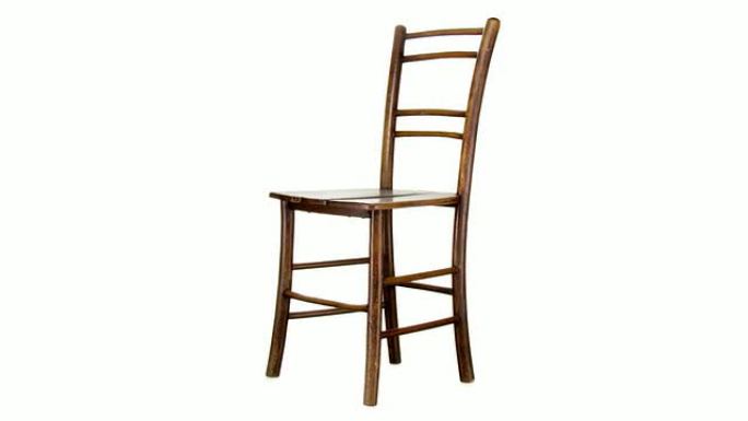 高清循环: 木椅木椅旋转三维凳子