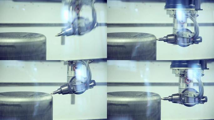 激光机器人金属切割机与metall一起操作
