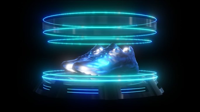 新百伦运动鞋元宇宙全息科技光圈通道素材
