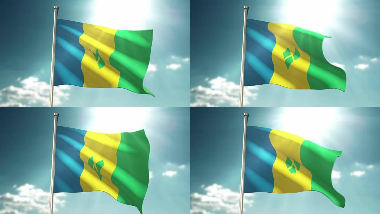 4K圣文森特和格林纳丁斯旗帜