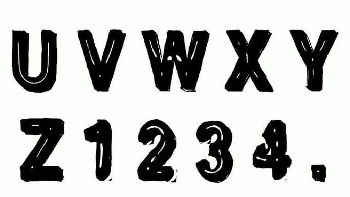 粗记号笔风格的手绘动画字体