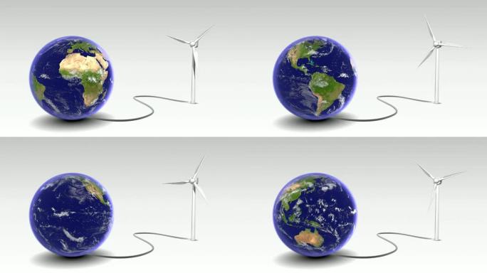 地球02风绿色电源新能源使用大风车