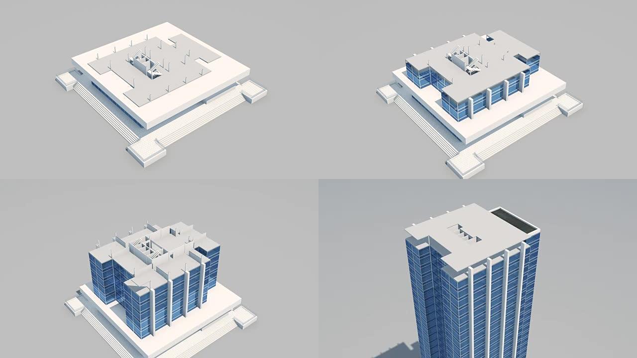 Skyscraper Beautiful Building Process in Time-laps