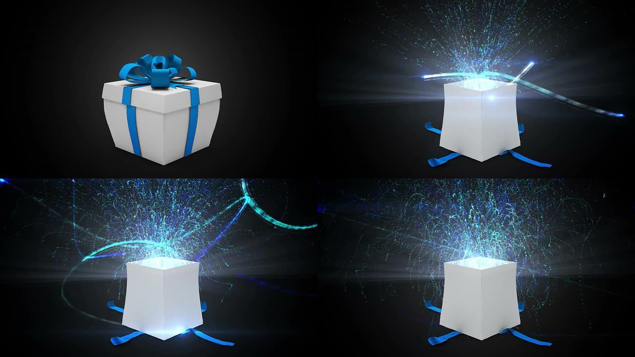 生日礼物的数字动画爆炸和技术概念的揭示