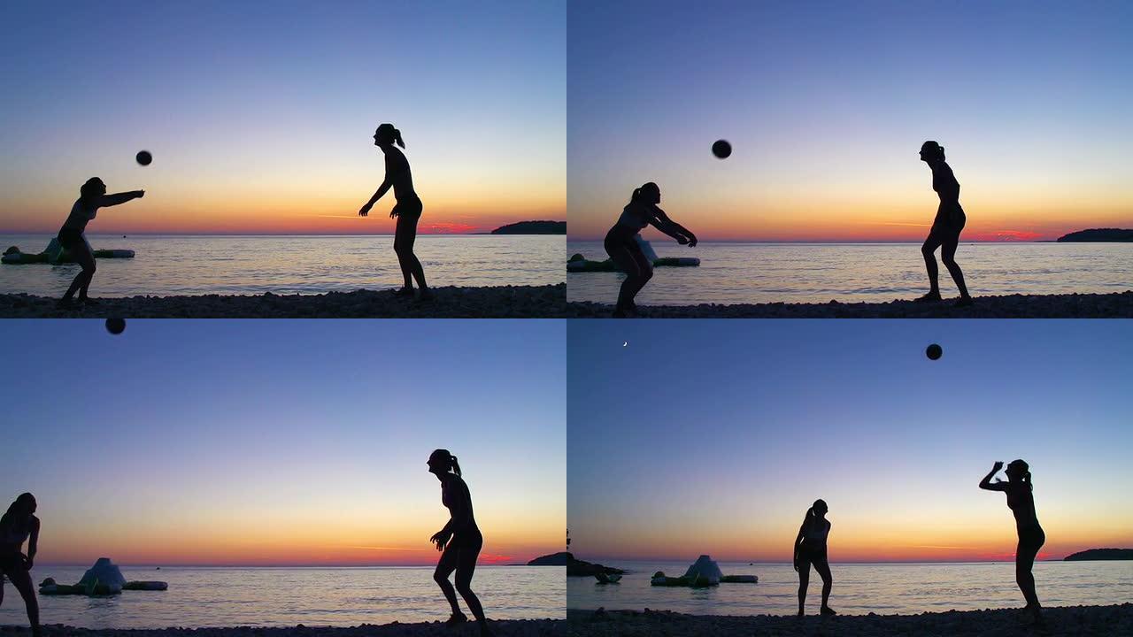 高清：日落时分的女子排球