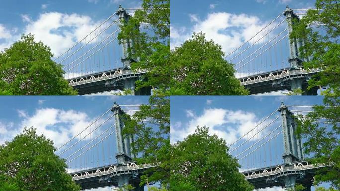 曼哈顿大桥和树，自然