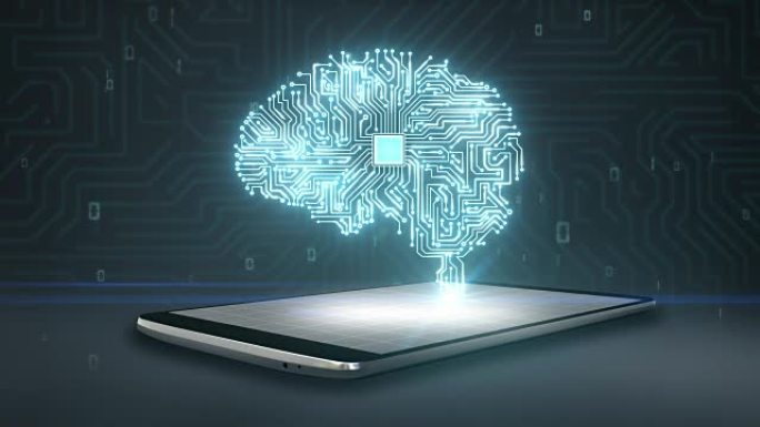 智能手机，移动，人工智能上脑的CPU芯片形状
