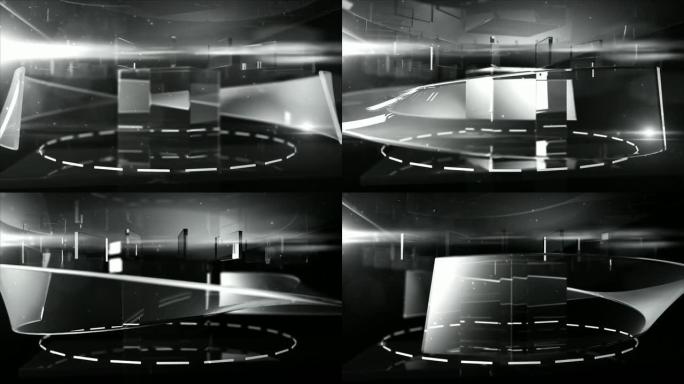 抽象玻璃背景循环-黑白（全高清）
