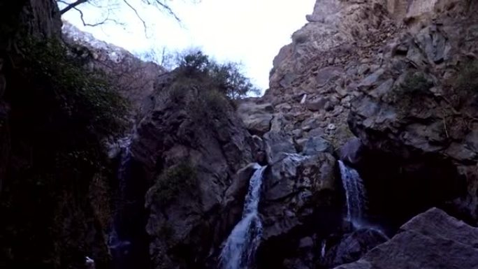 Waterfall surrounded by rocks
