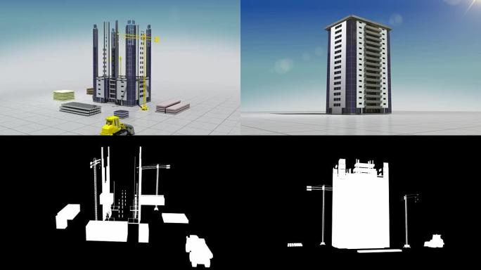 建筑施工过程动画。