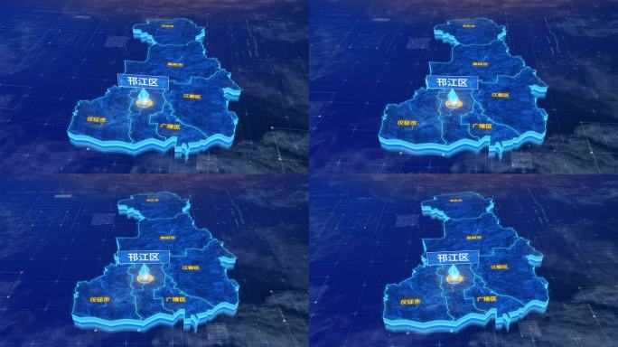 扬州市邗江区蓝色三维科技区位地图