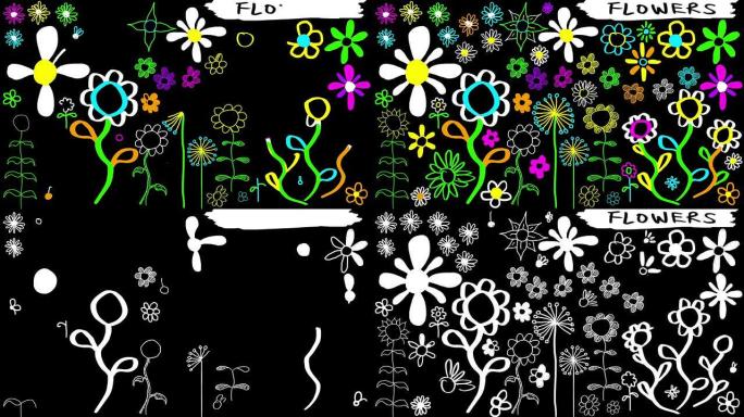 动画素描-手绘花朵透视（带Alpha）