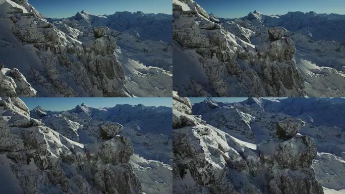 Aerial view of winter resort landscape for winter 