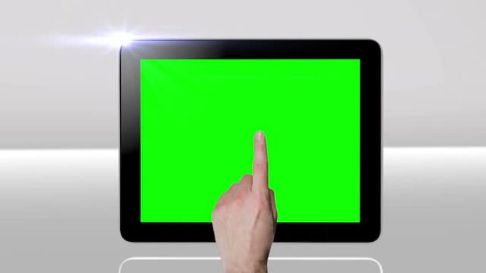触摸屏平板电脑绿色屏幕手势。高清