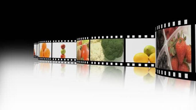 水果和蔬菜的电影卷轴