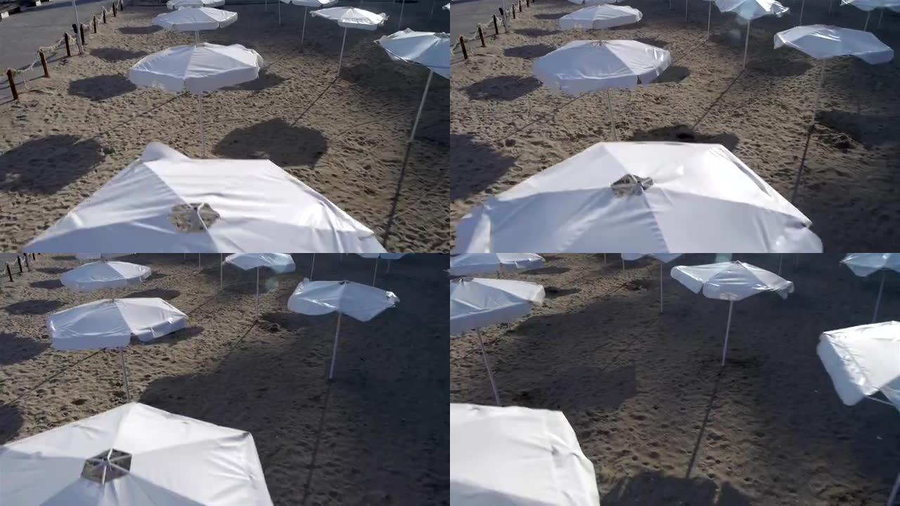 海滩上的雨伞