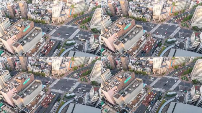 延时: 东京巨蛋附近的东京城市景观交界处的鸟瞰图