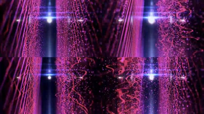 粉红色/紫色等级的动画音频频谱。