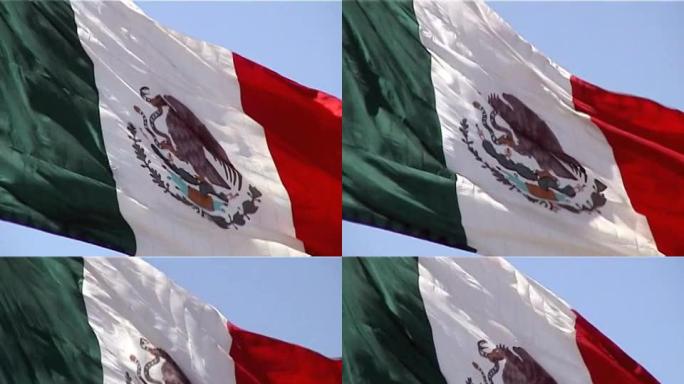 墨西哥国旗在微风中飘扬