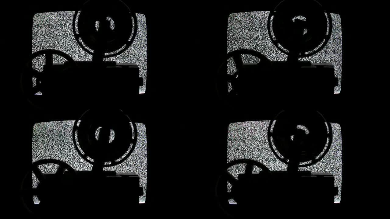 电视静态背景下的8mm胶片投影