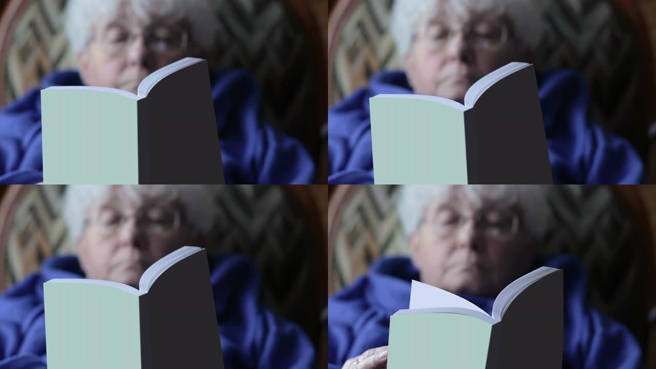 老妇人在看书