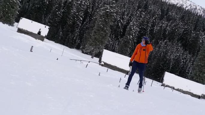 HD：越野滑雪的年轻女性
