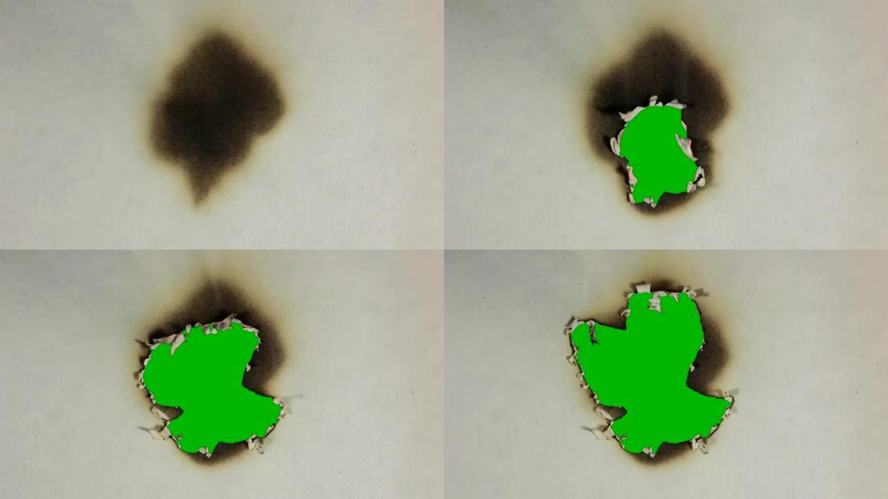 烧纸。绿屏。