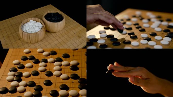 4K超清围棋下围棋棋盘博弈