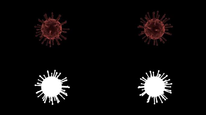 黑色背景下的数字生成病毒单元