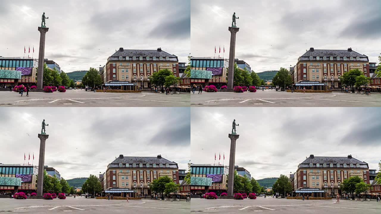挪威的特隆赫姆城市广场